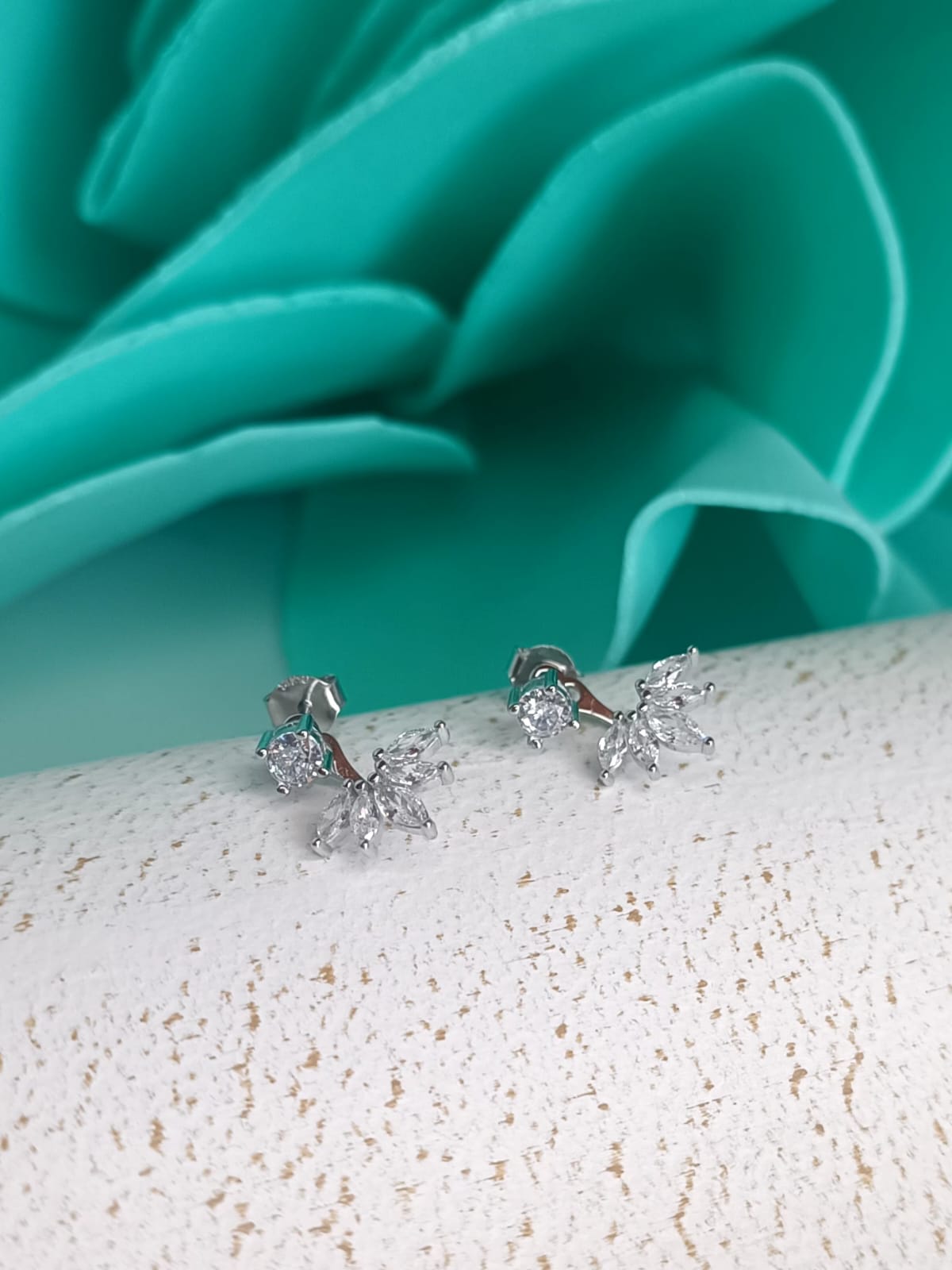 Coppia di orecchini Corona CROWN per lobo doppio in argento 925 .