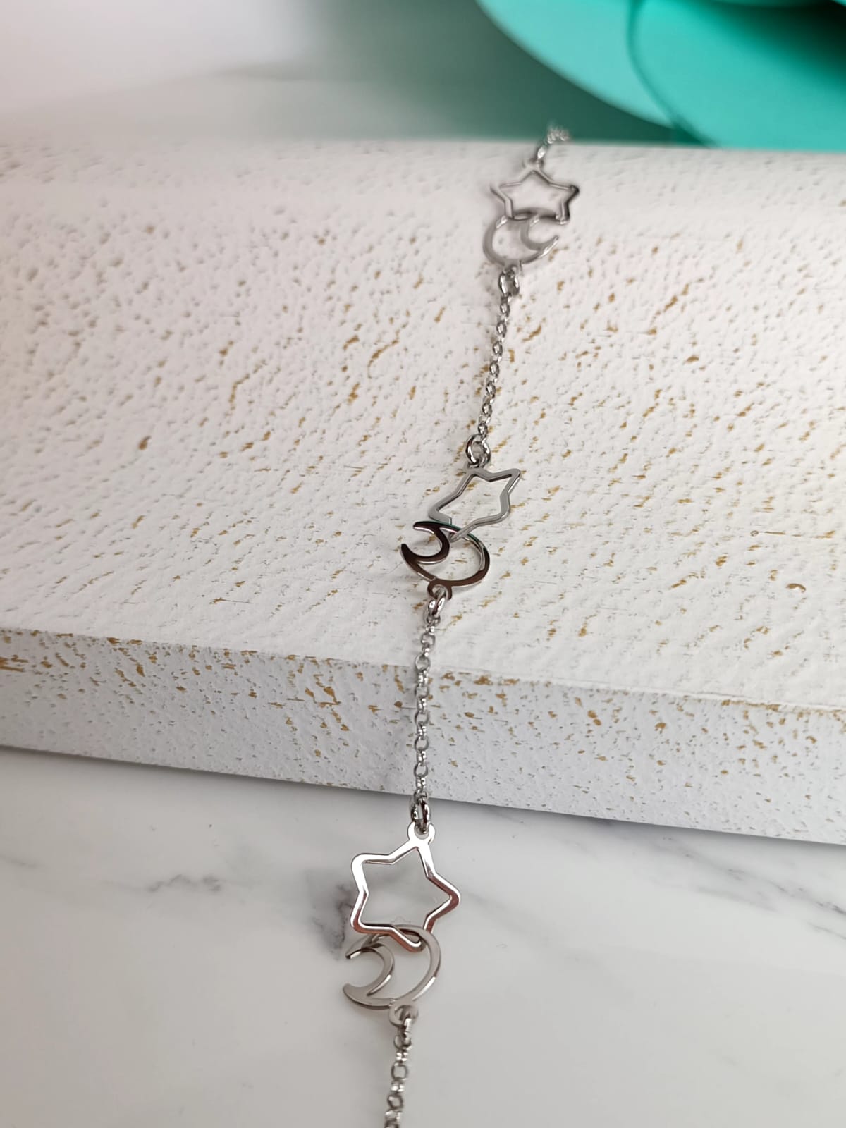 Bracciale amore stelle luna e desideri in argento 925 e placcato oro.