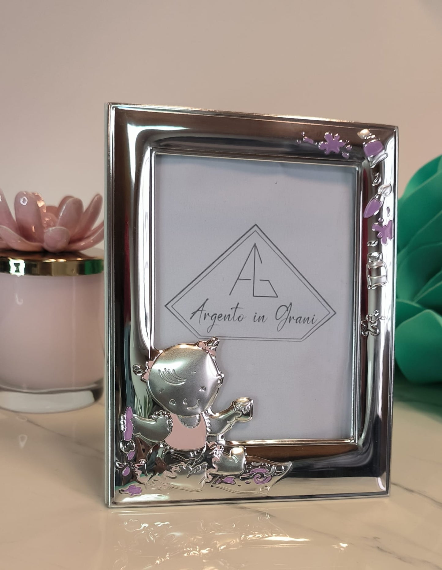 Cornice portafoto in Argento bimba cm 9x13.