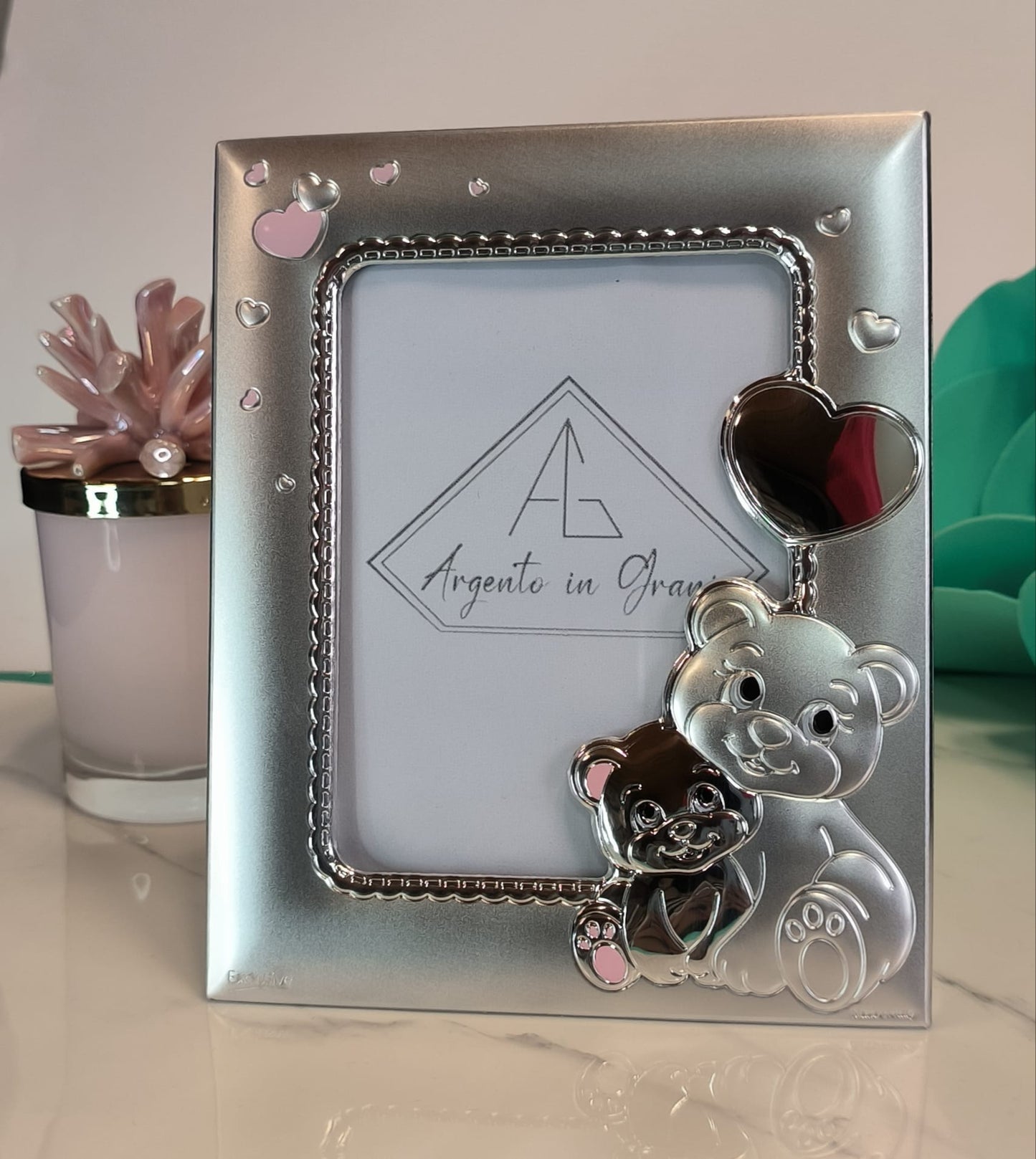 Cornice portafoto in Argento bimba Orsetti cm 9x13.