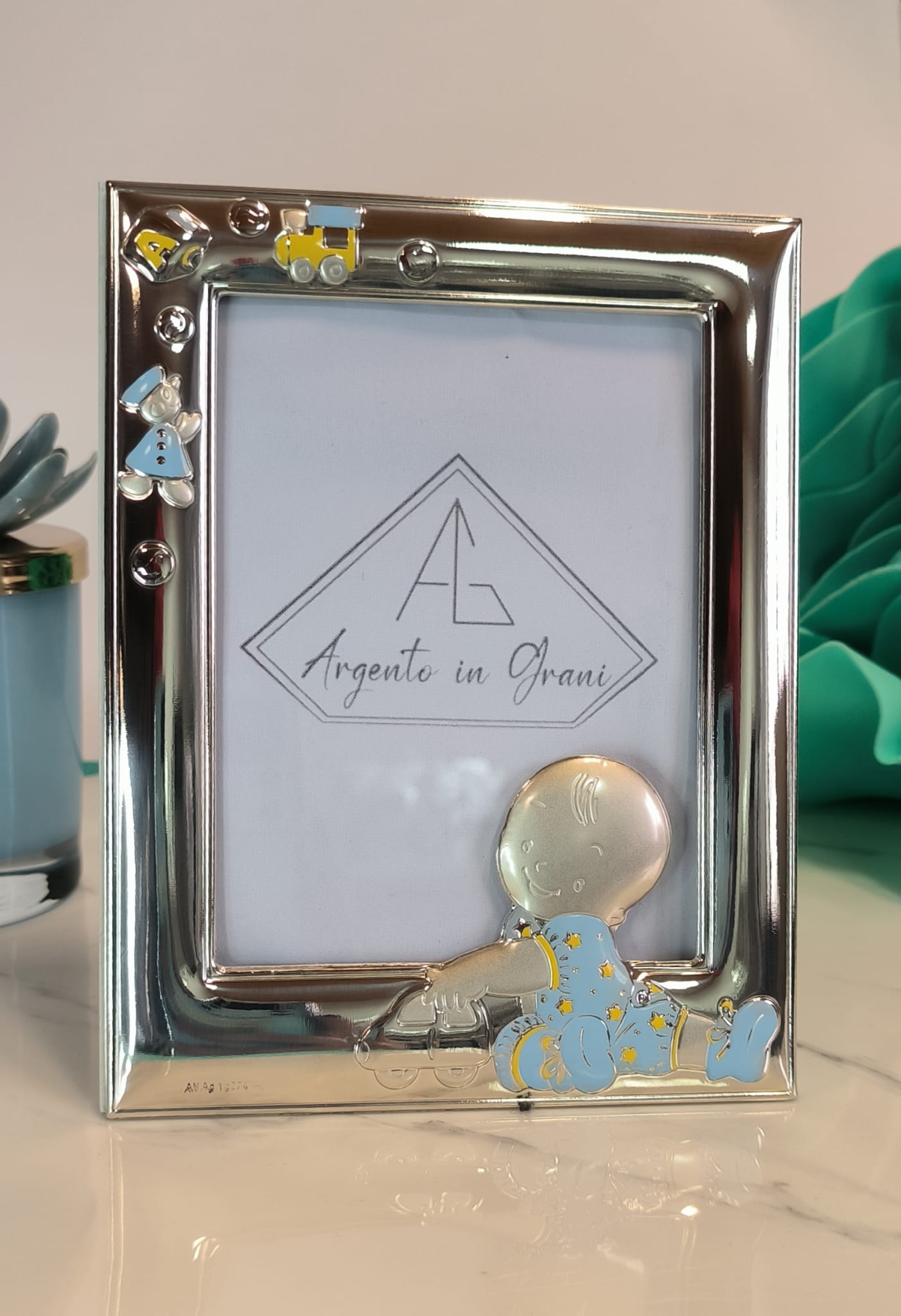 Cornice portafoto in Argento bimbo cm 9x13.