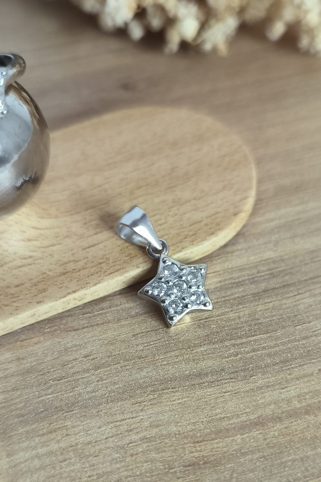 Parures set tre pezzi Gioielli Anello regolabile Orecchini e Ciondolo Stella in argento 925.