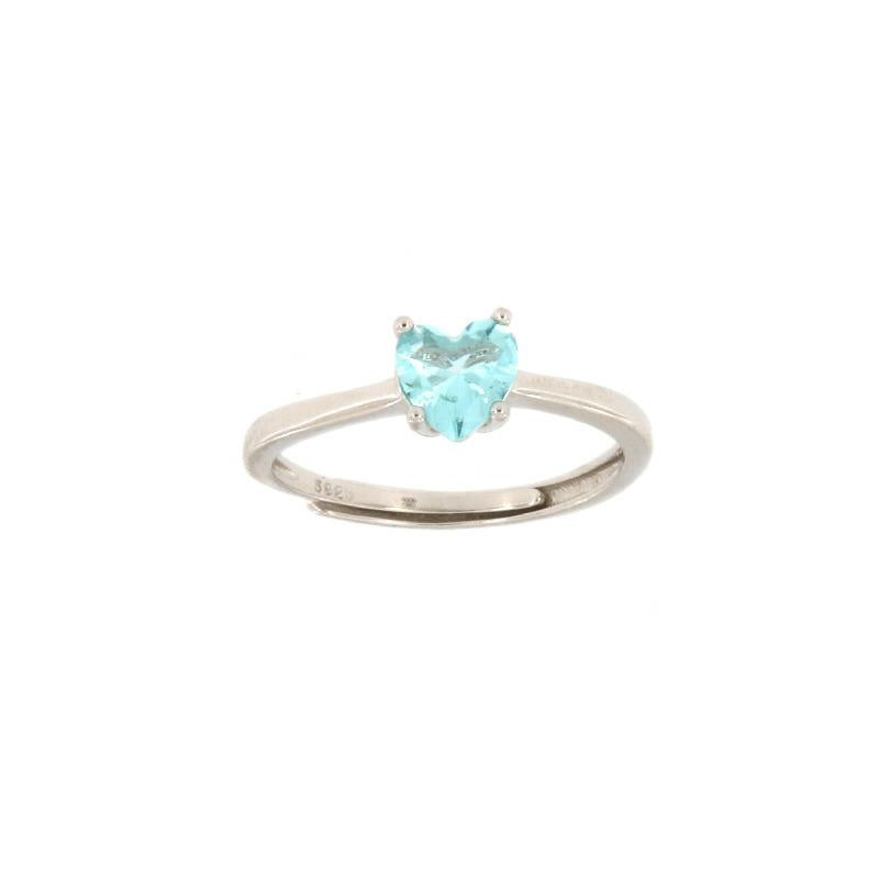 Anello Lovely cuore azzurro in argento 925 Regolabile