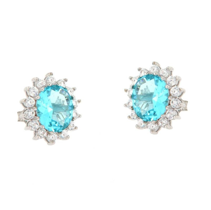 Orecchini Kate acquamarina in argento 925 e zirconi