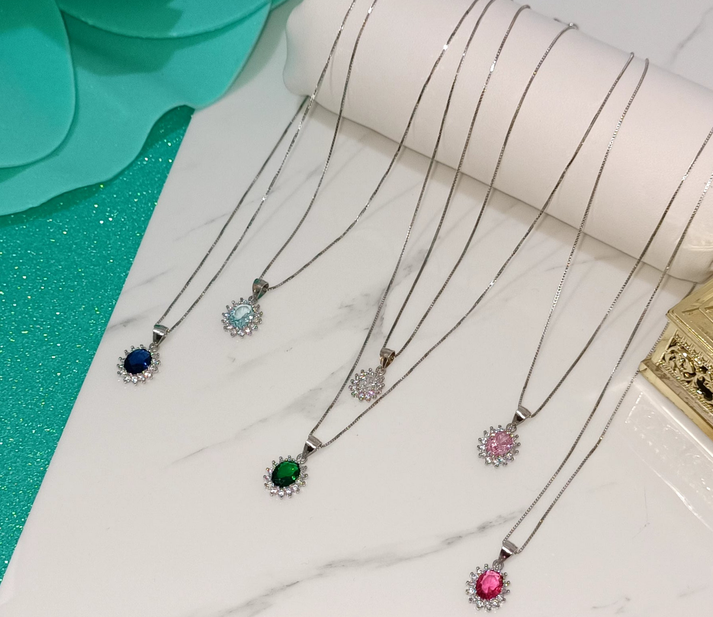 Collana Kate Rubino in argento 925 e zirconi