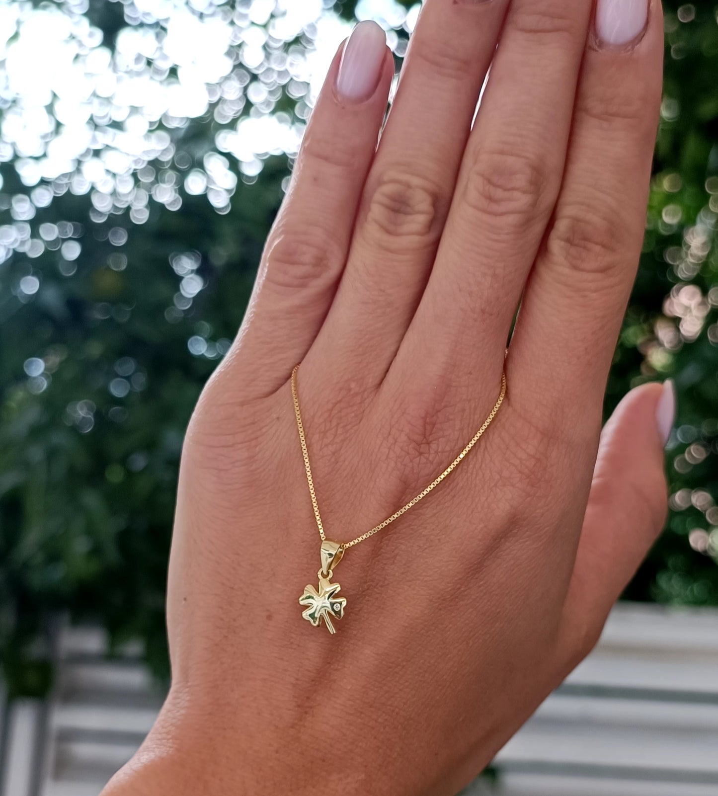 Collana quadrifoglio oro