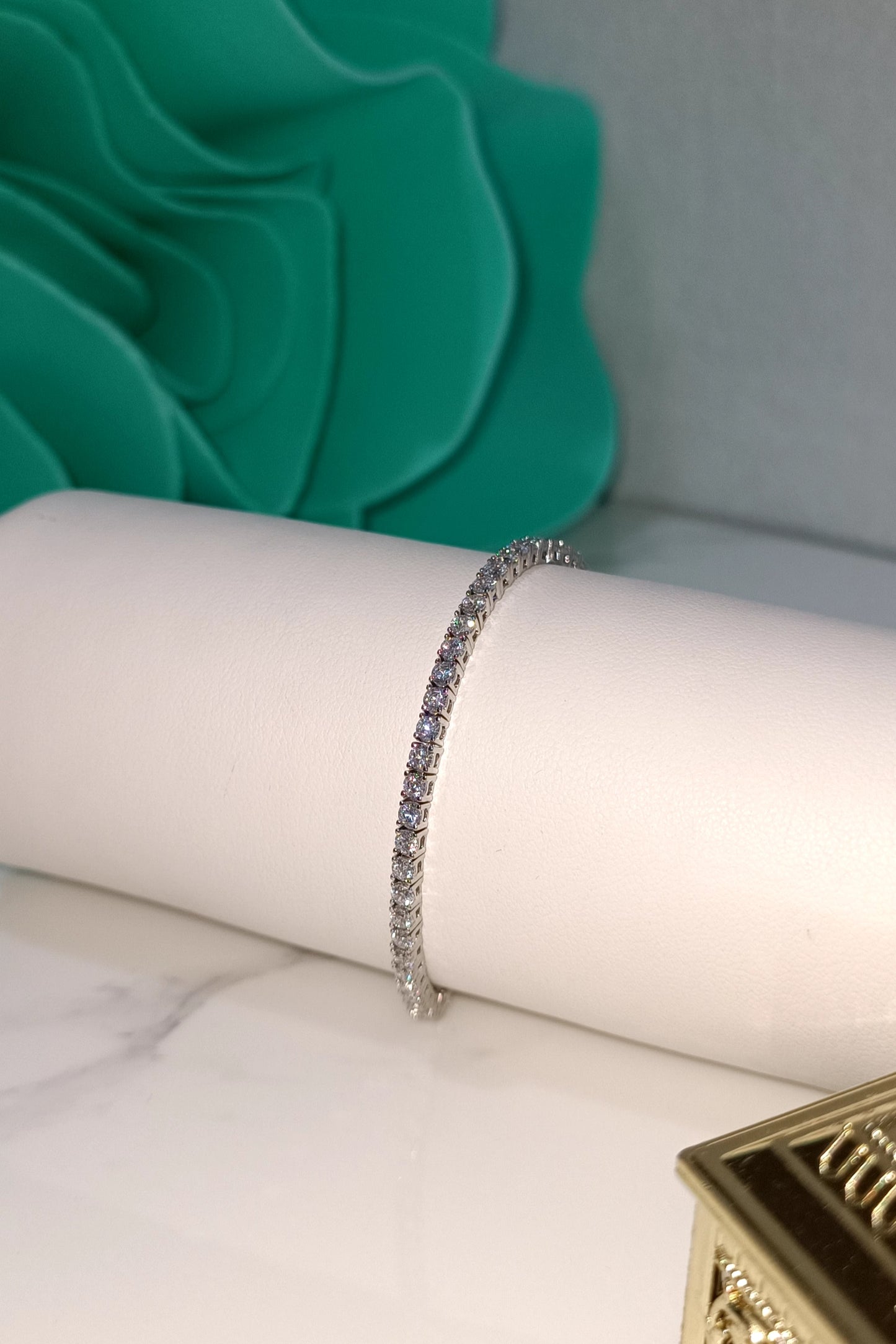 Bracciale tennis bianco in argento 925