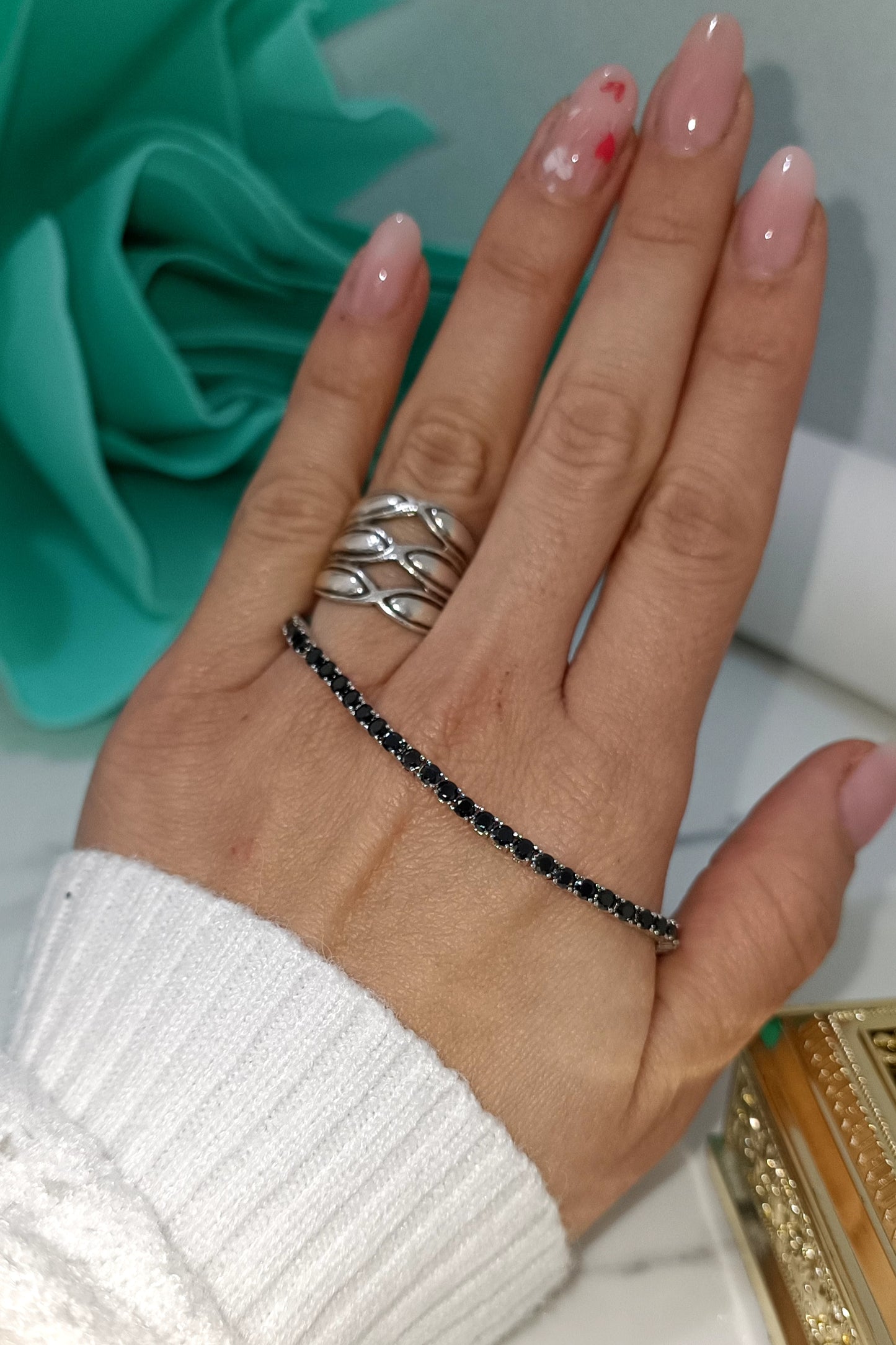 Copia di Bracciale tennis 2 mm in argento 925 e zirconi neri