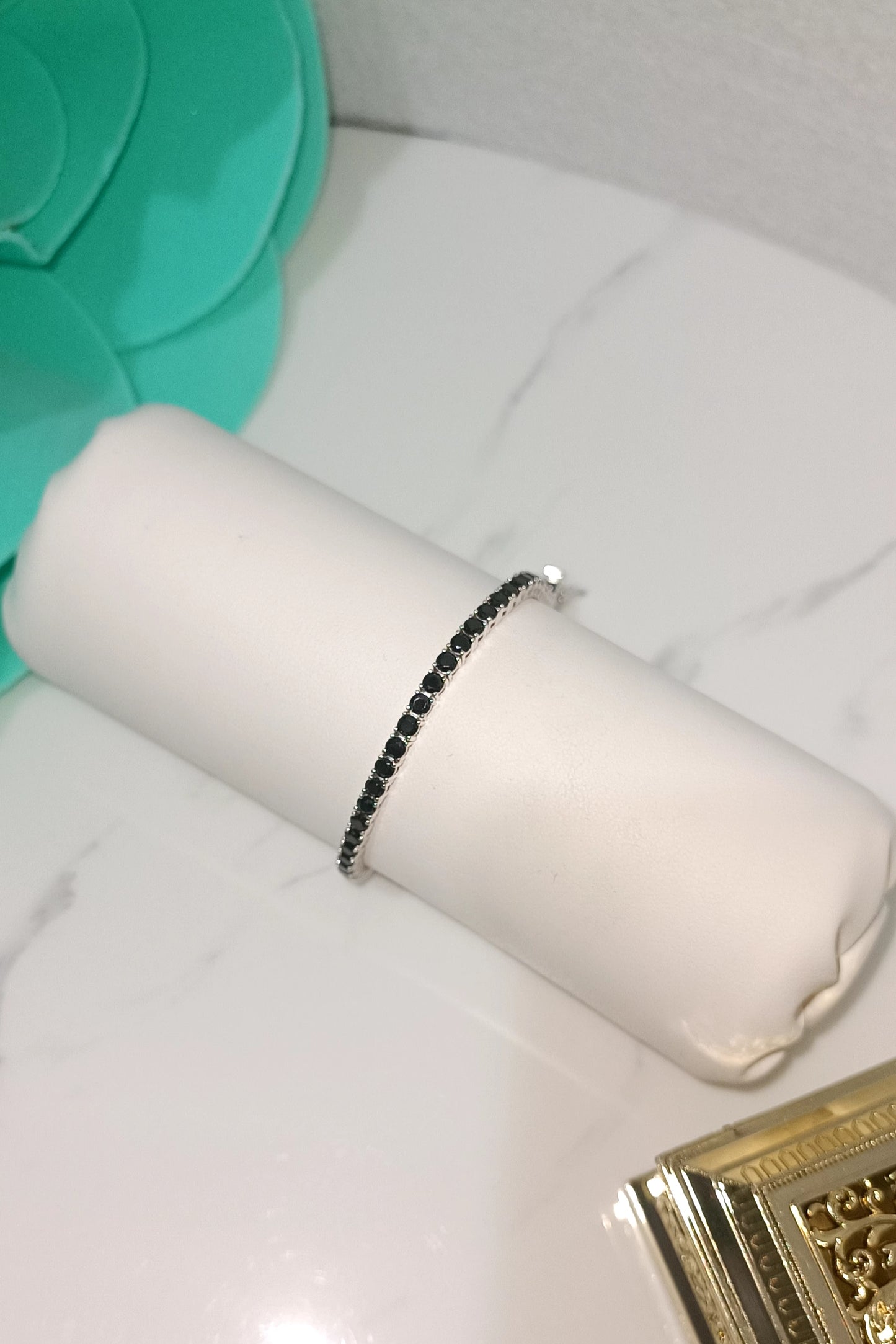 Bracciale tennis 3 mm in argento 925 e zirconi neri