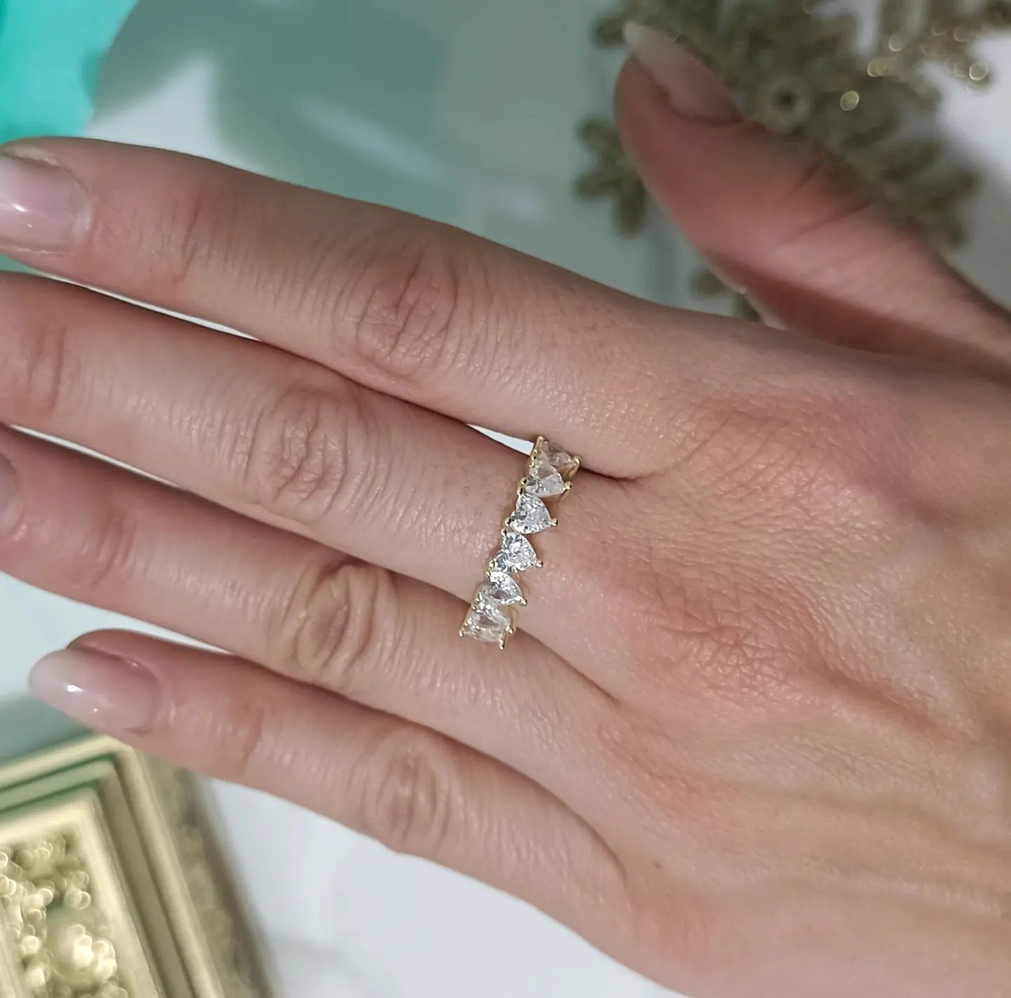 Anello veretta di cuori in argento 925 regolabile