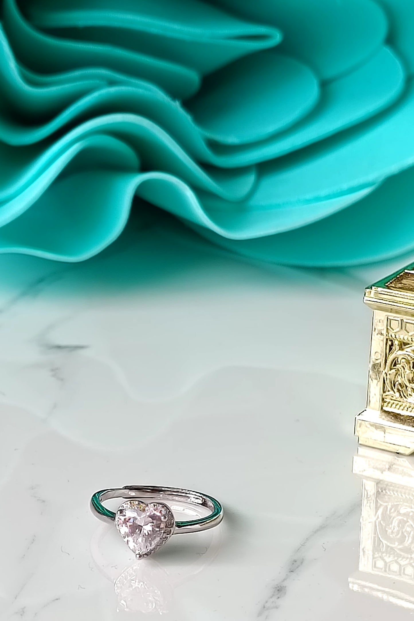 Anello Lady D cuore crystal in argento 925 e zirconi Regolabile