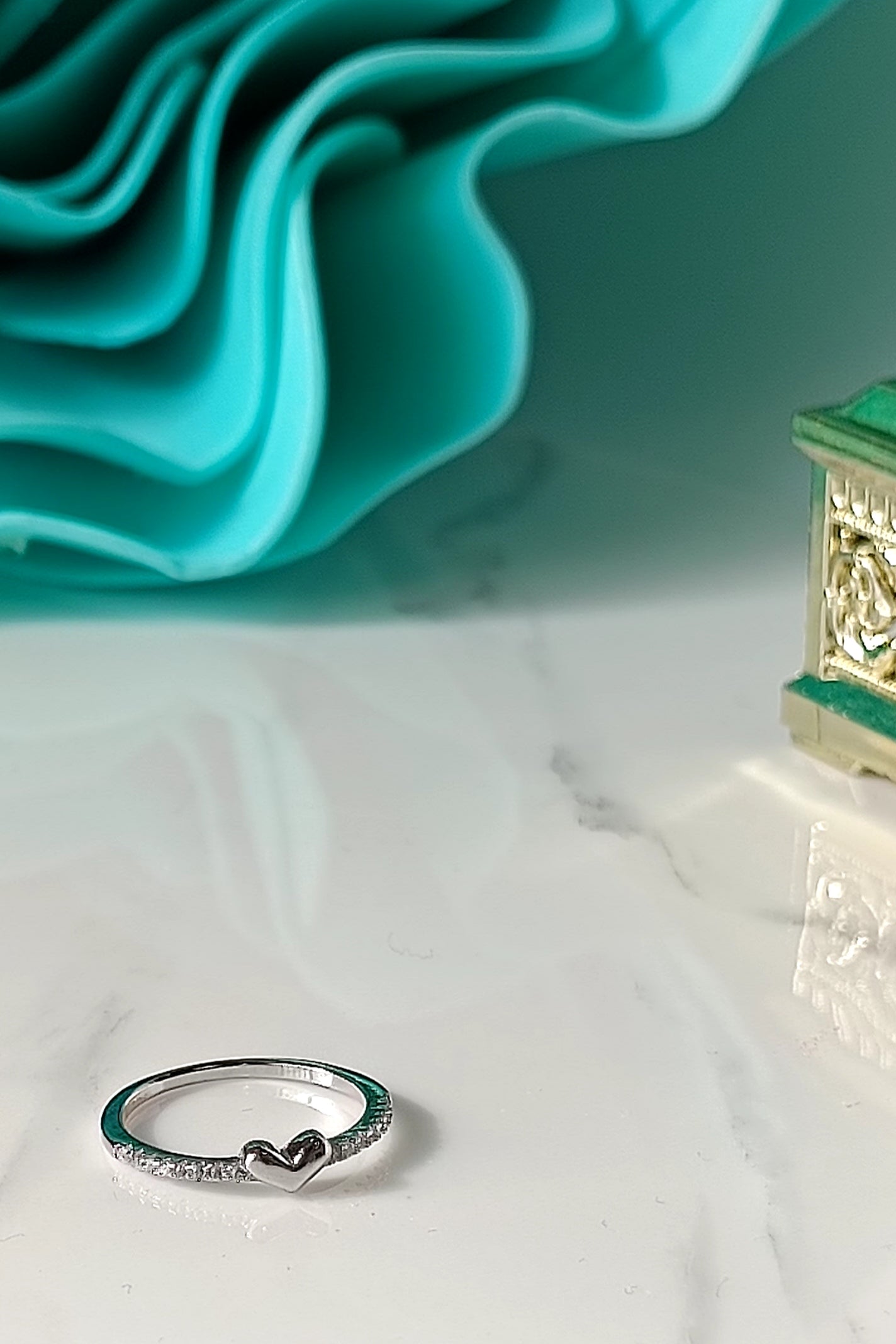 Anello lovelyno con cuore in argento e mezza veretta