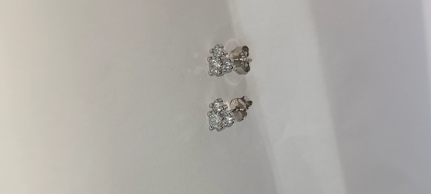 Orecchini mimosa in argento 925 e zirconi