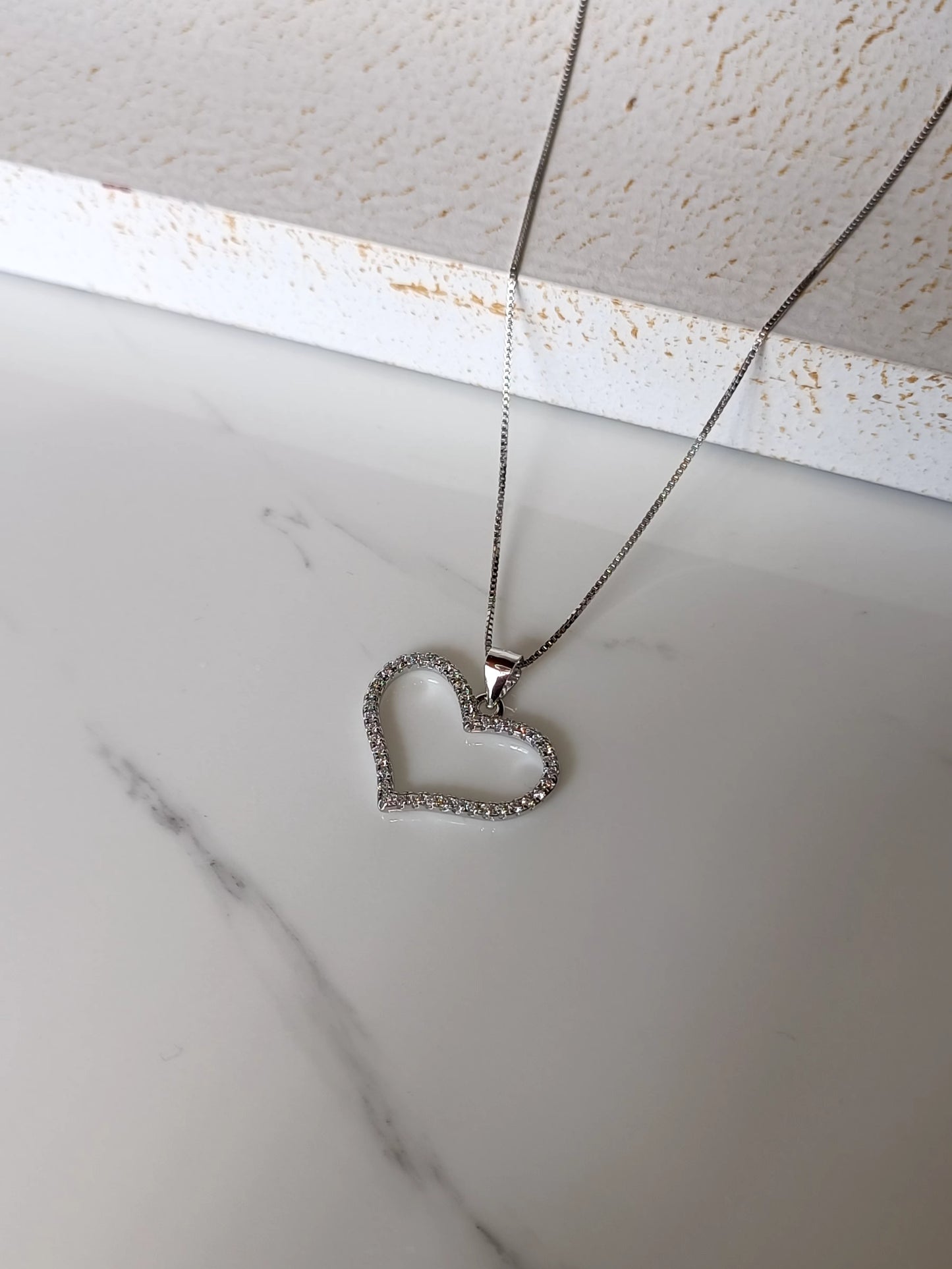 Collana " un amore cosi grande " con cuore in argento 925.