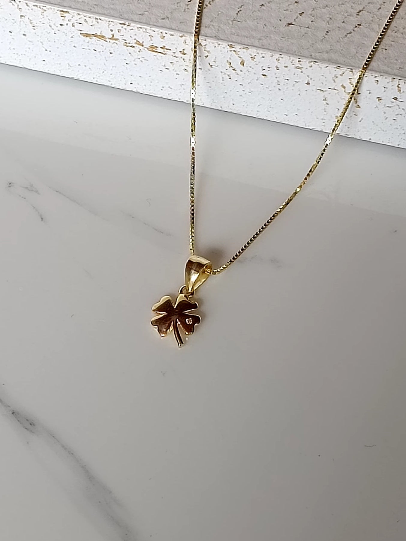 Collana quadrifoglio oro