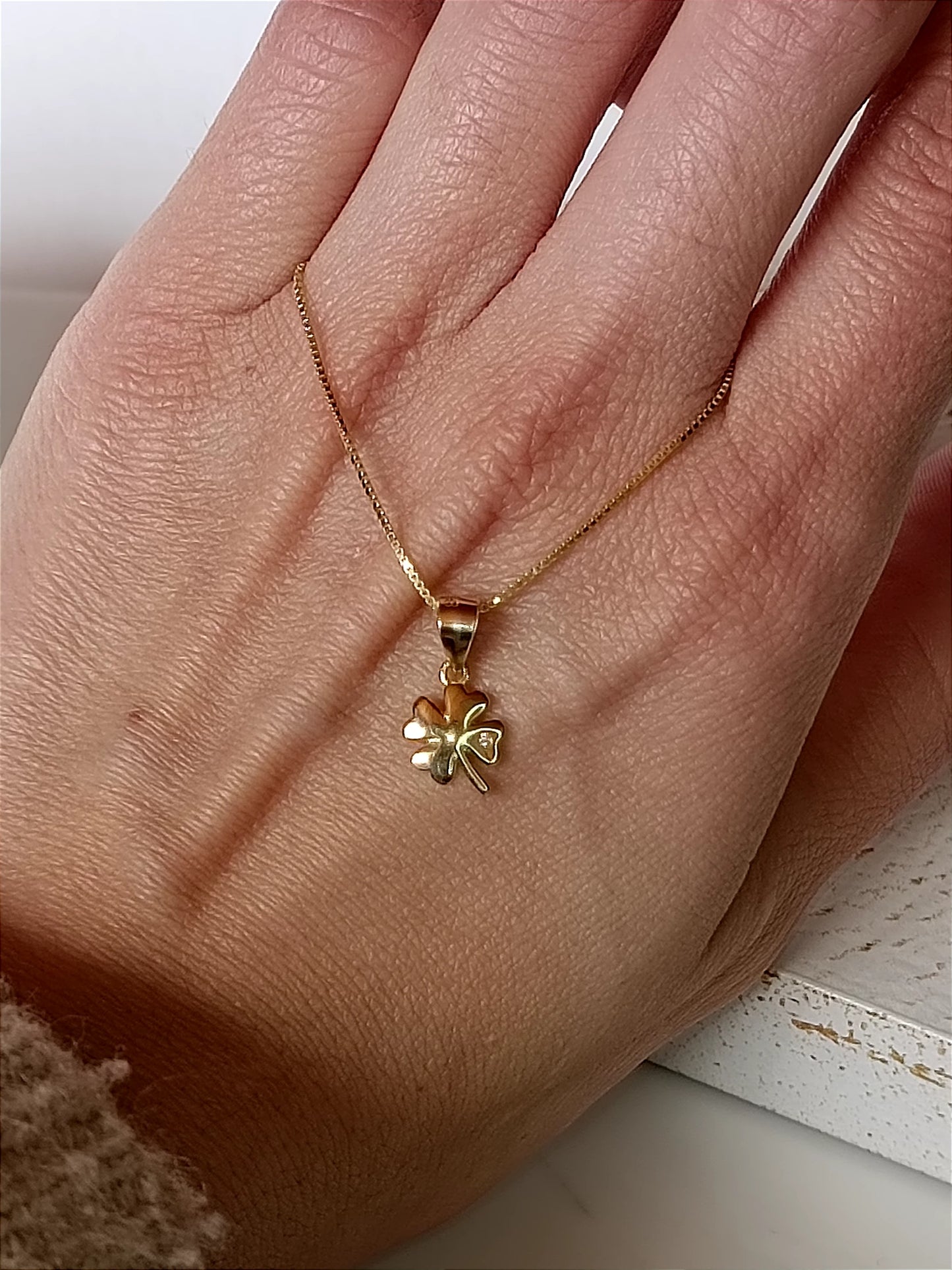 Collana quadrifoglio oro