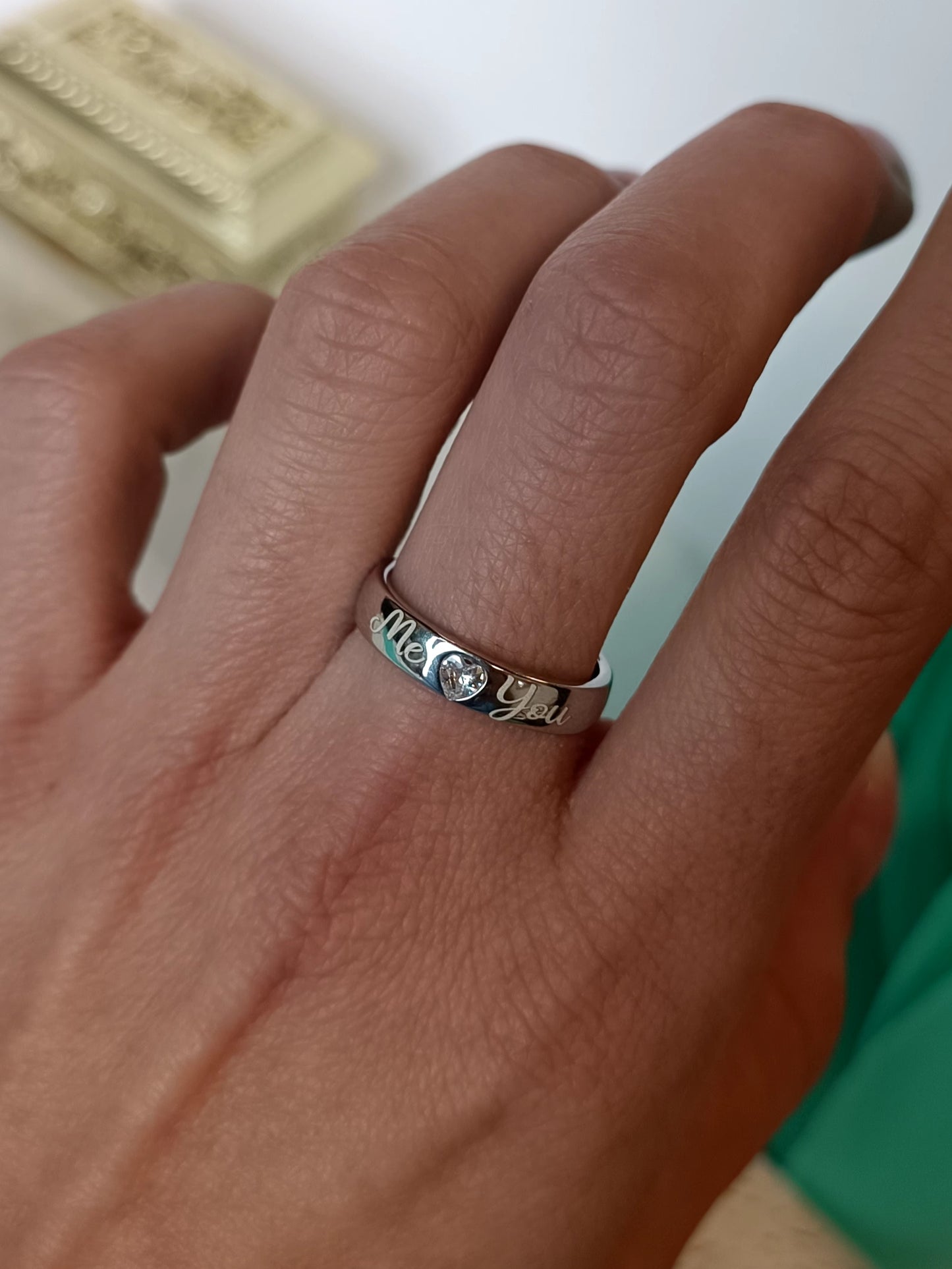 Anello fedona " sei il mio cuore " con punto luce a cuore in argento 925 e zirconi