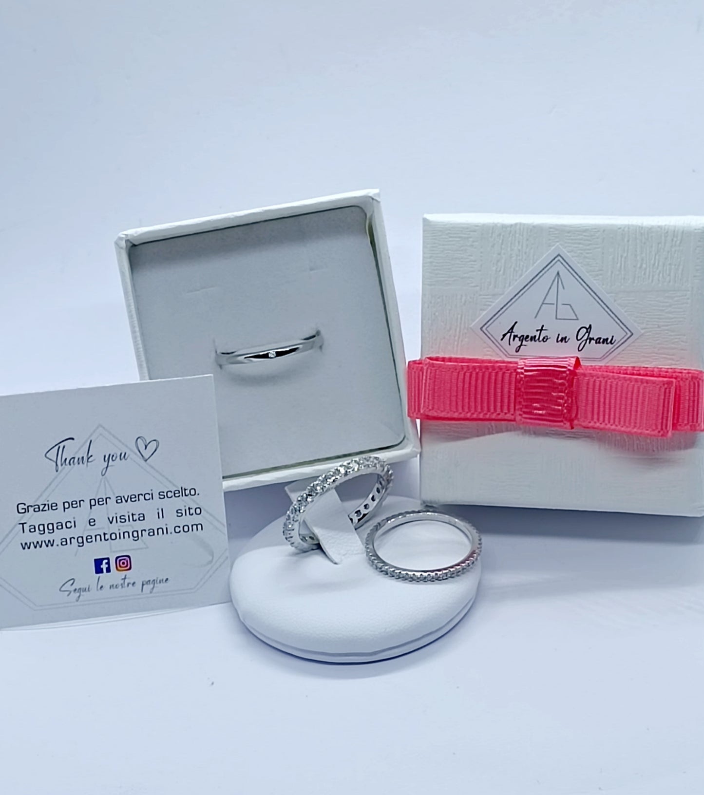 Anello Veretta Eternity 3 mm in argento 925 e zirconi