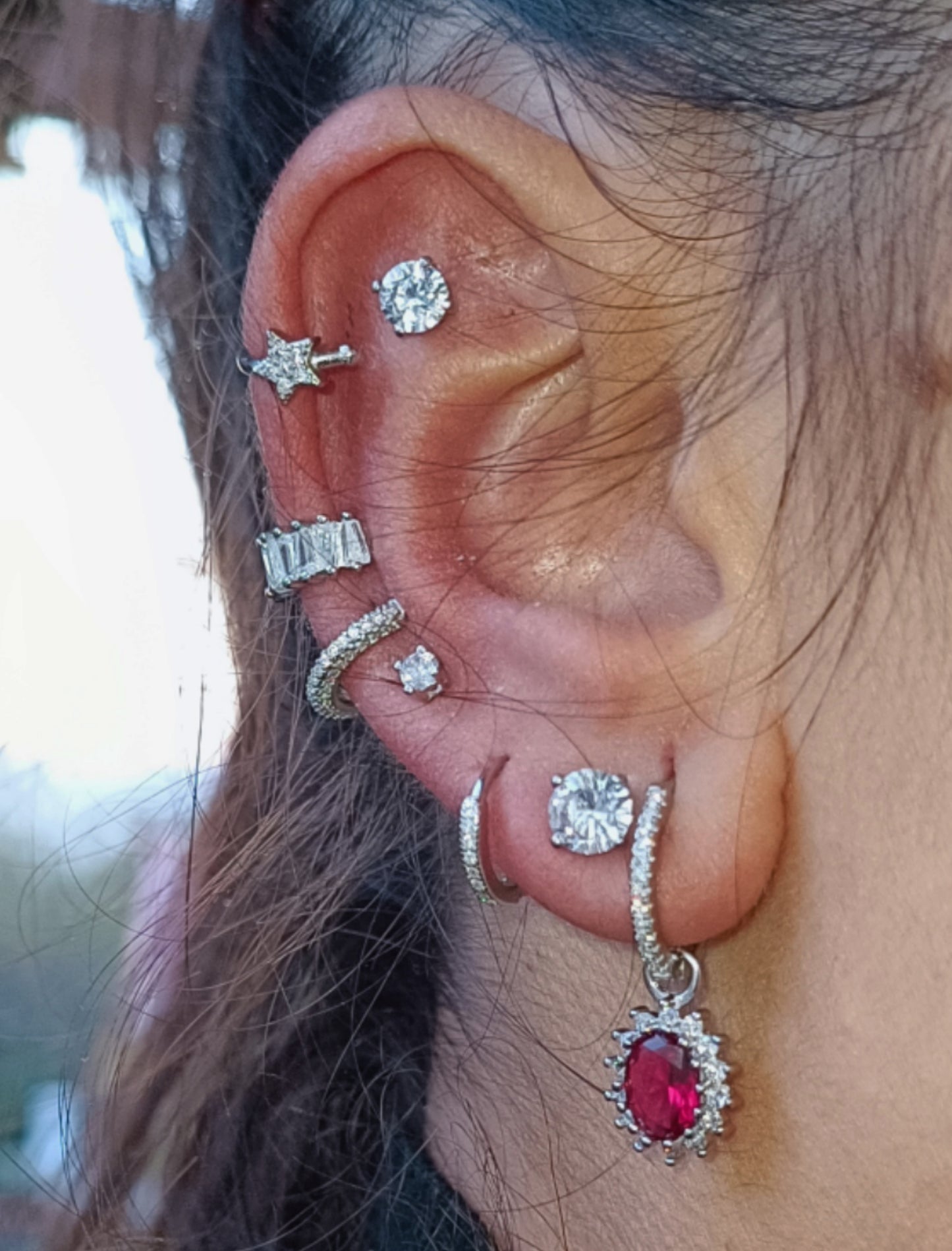 Ear cuff eternity trust in argento 925 e zirconi