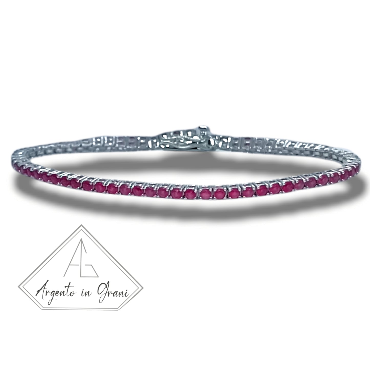 Bracciale Tennis pink in argento 925 e zirconi