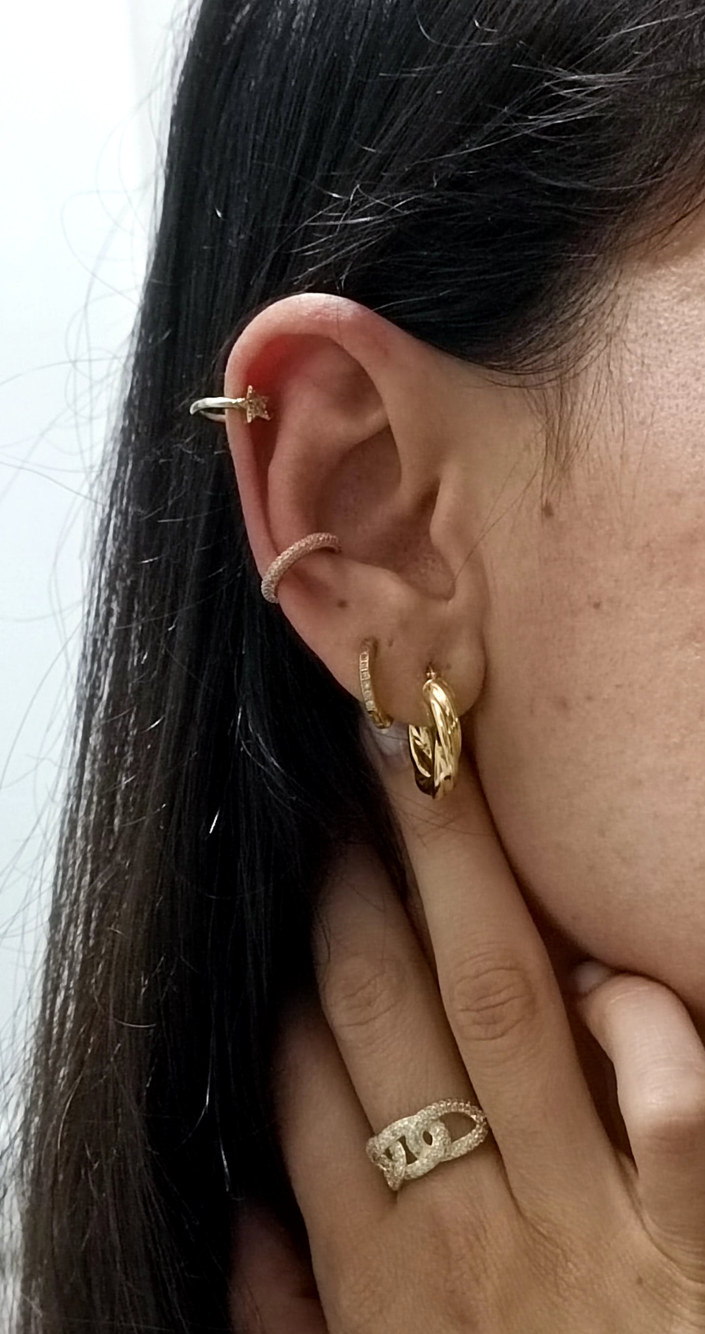 Orecchini cerchi Vintage in argento 925 bagnato oro