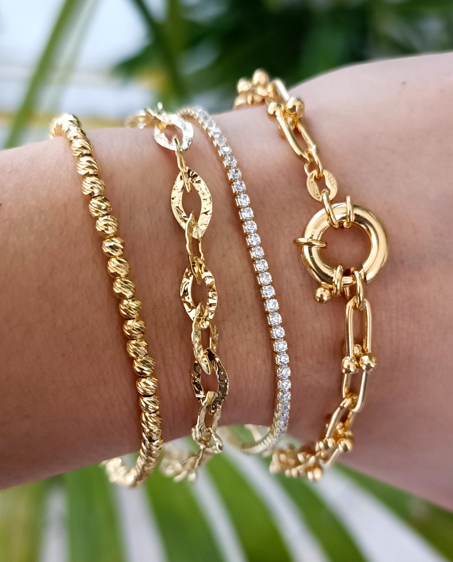 Bracciale catena Morgana in argento 925 nn bagnato oro