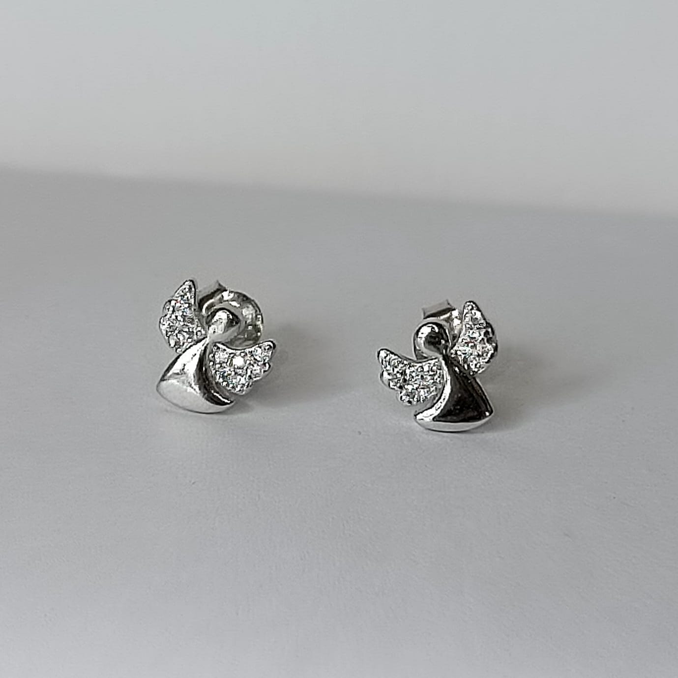 Orecchini lobo angelo custode in argento 925 e zirconi