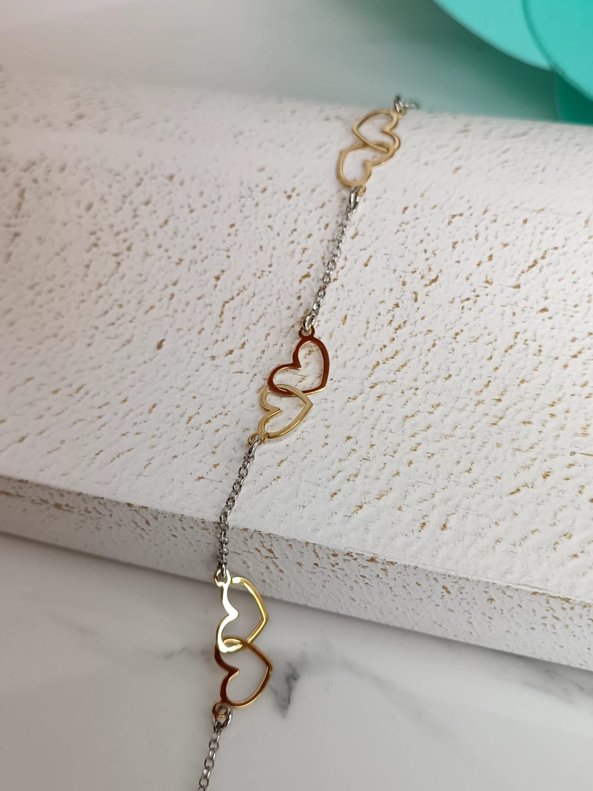 Bracciale amore stelle luna e desideri in argento 925 e placcato oro.