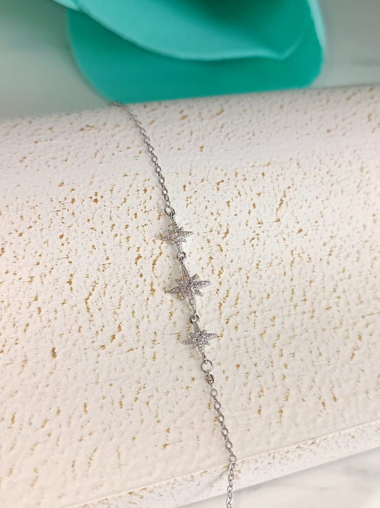 Bracciale elegance Stella Polare in argento 925 e zirconi extra withe lavorazione pavè.