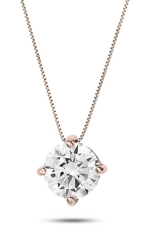 Collana punto luce argento 925  rodiato oro rosa