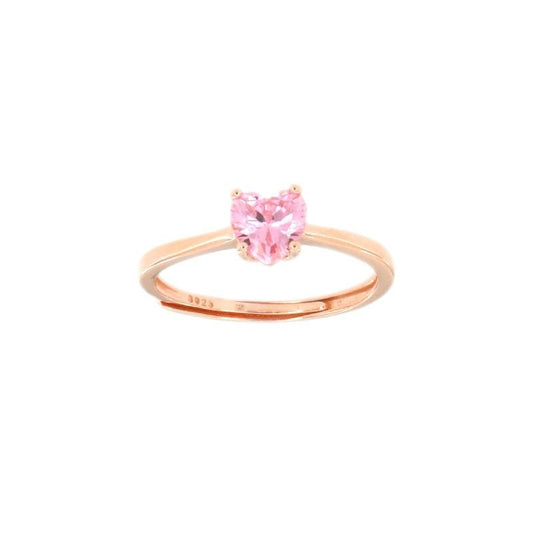Anello Lovely cuore rosa in argento 925 Regolabile