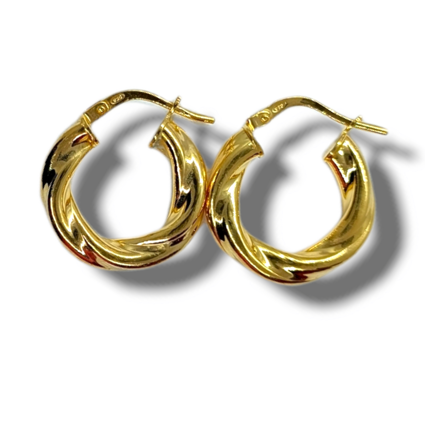 Orecchini cerchi Vintage in argento 925 bagnato oro