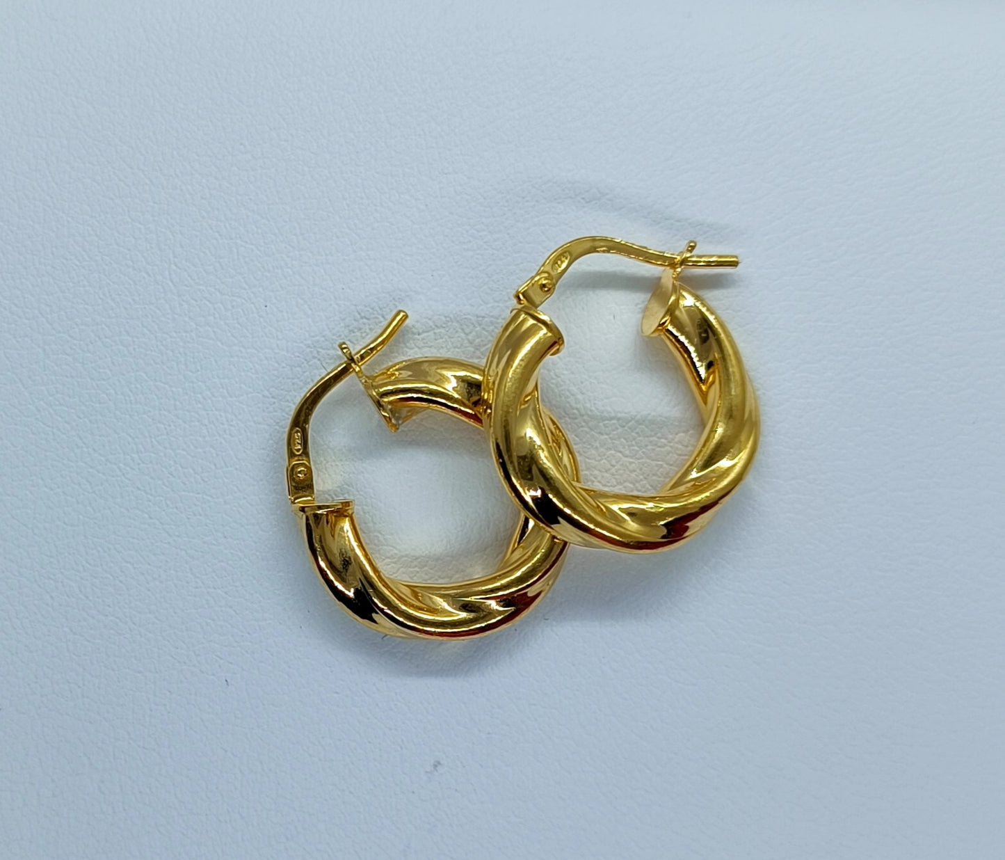 Orecchini cerchi Vintage in argento 925 bagnato oro