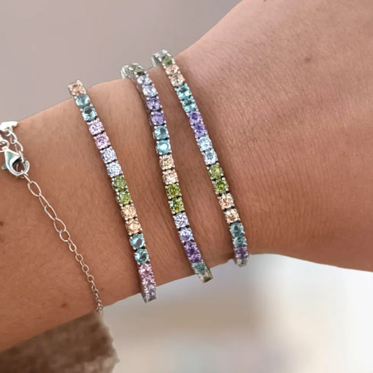 Bracciale tennis Rainbow soft in argento 925