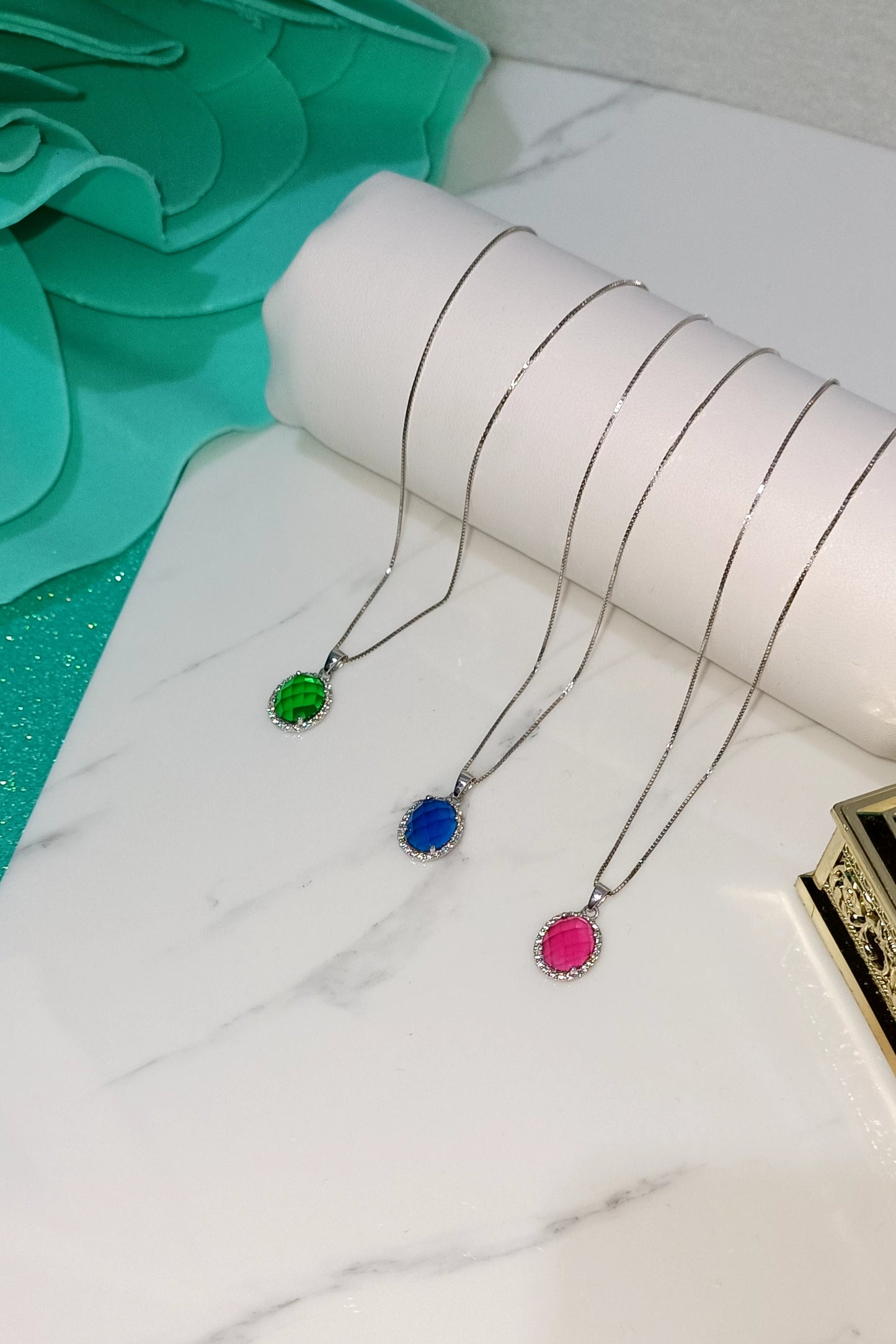 Collana Sissi blu in argento 925 e zirconi