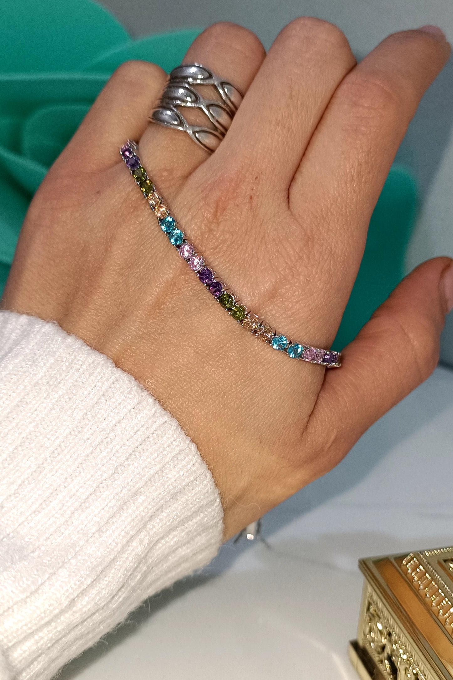 Bracciale tennis Rainbow soft in argento 925