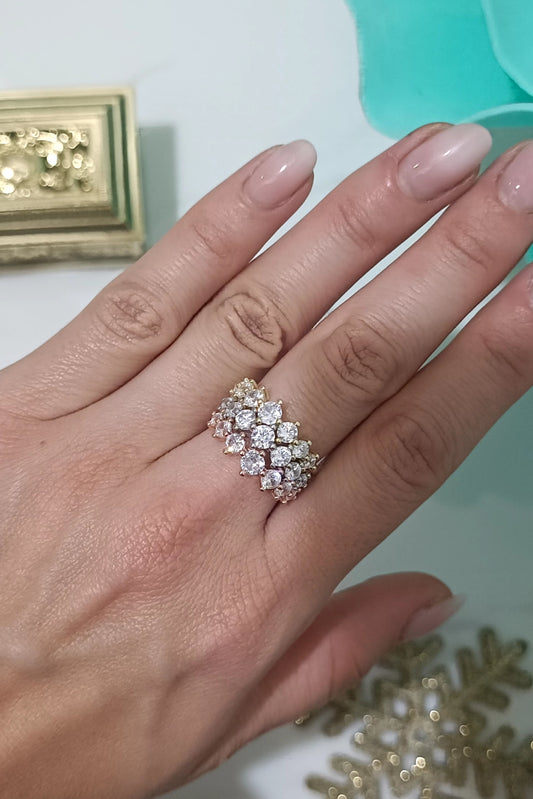 Anello veretta in argento 925 regolabile con zircone taglio rombo