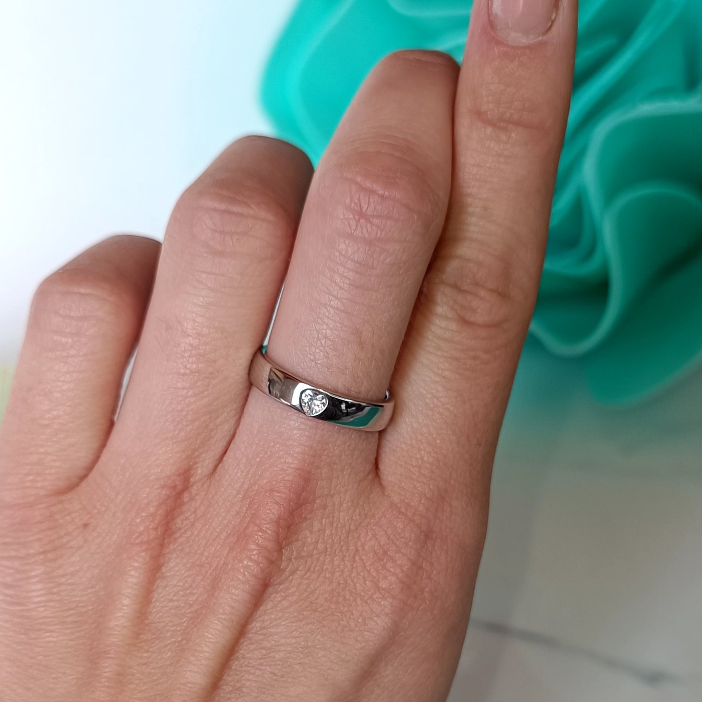Fedona-Ring „Du bist mein Herz“ mit Lichtpunkt im Herzen in 925er Silber und Zirkonia