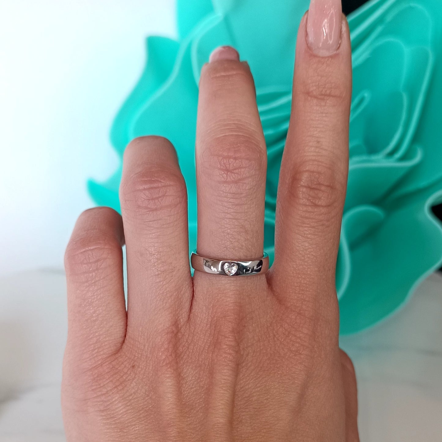 Fedona-Ring „Du bist mein Herz“ mit Lichtpunkt im Herzen in 925er Silber und Zirkonia
